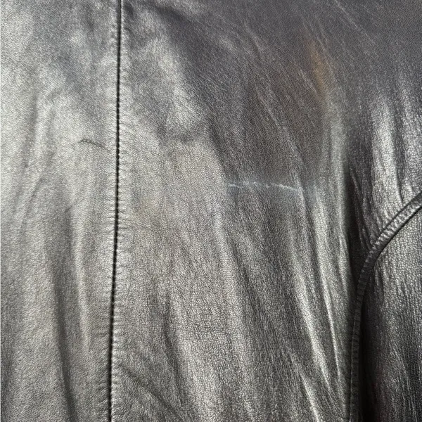 Vintage Valerie Stevens Lambskin Leather Belted Jacket‎ in Black Size Medium - Image 8