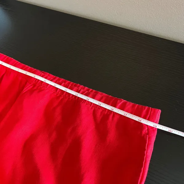 J. Jill Pimento Red 100% Linen Wide Leg Elastic Waist Pants NWT Women's Large - Image 9