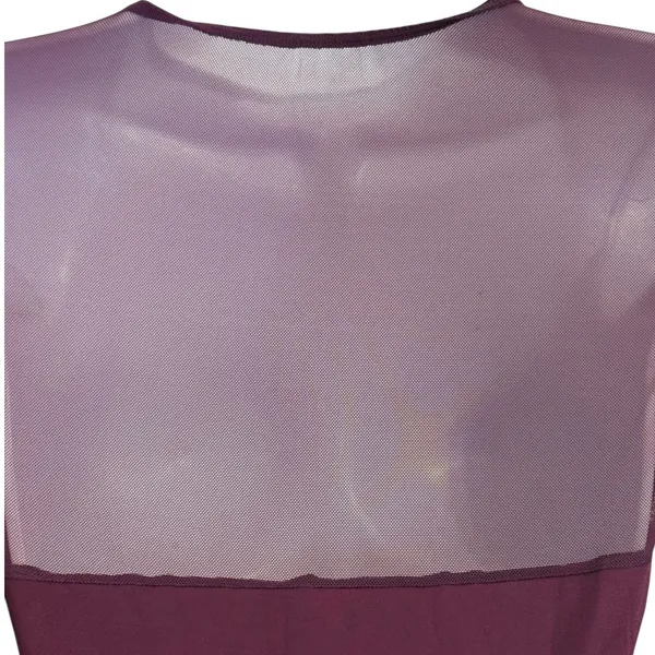 FEELINGIRL‎ Burgundy Sheer Mesh Long Sleeve Sweetheart Neck Bodysuit NWT Medium - Image 6