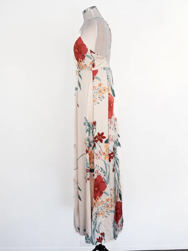 Lulus - Still The One Floral Faux Wrap Gown In‎ Cream Floral Print - Image 6