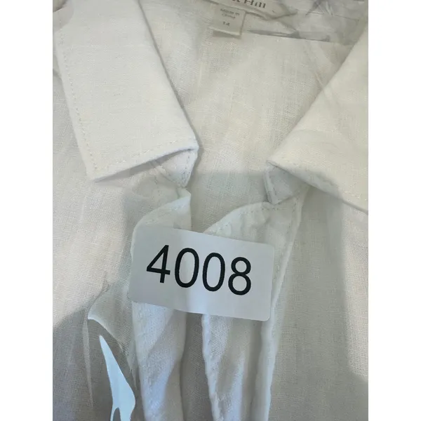 Garnet Hill Button Down Shirt Women 14 100% Linen Gauzy Coastal‎ Resort Vacation - Image 8