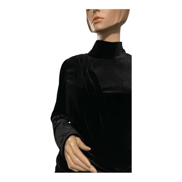 O PT One Pretty Time Black Velvet Lowri Dress SZ L‎ - Image 7