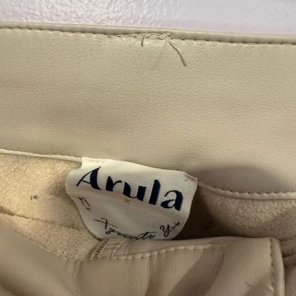 Tan faux leather Arula straight‎ leg pants - Image 2