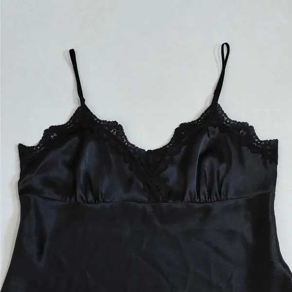 Rampage 90s Revival Y2K Satin Lingerie Cami Babydoll Top Sz XL Black Coquette Sleepwear - Image 5