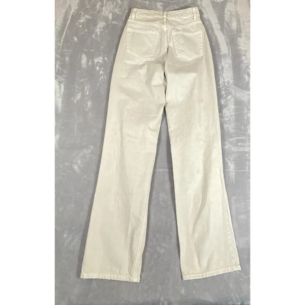 PacSun Jeans 90's Boyfriend Women's Sz 24 Beige Cotton Ripped Knees Distressed‎ - Image 4