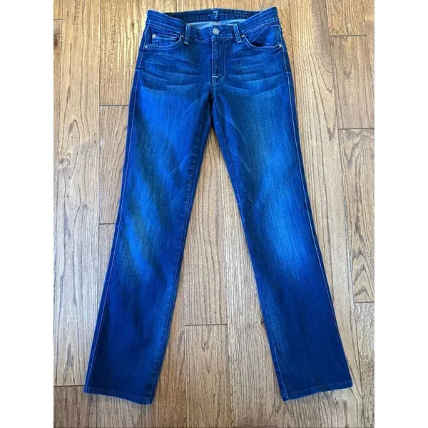 7 for all Mankind kimmie straight dark wash jeans 27 - Image 3