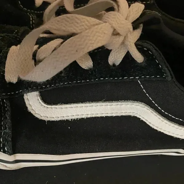 Black Old School Vans‎ Youth Size 6 W7 - Image 8