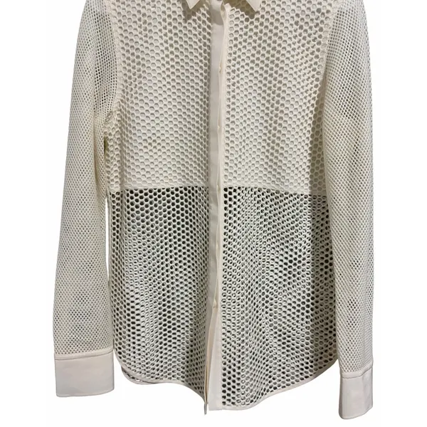 Rag & Bone Luna Mesh Silk Blend Shirt Bone Women's Size Medium - Image 5