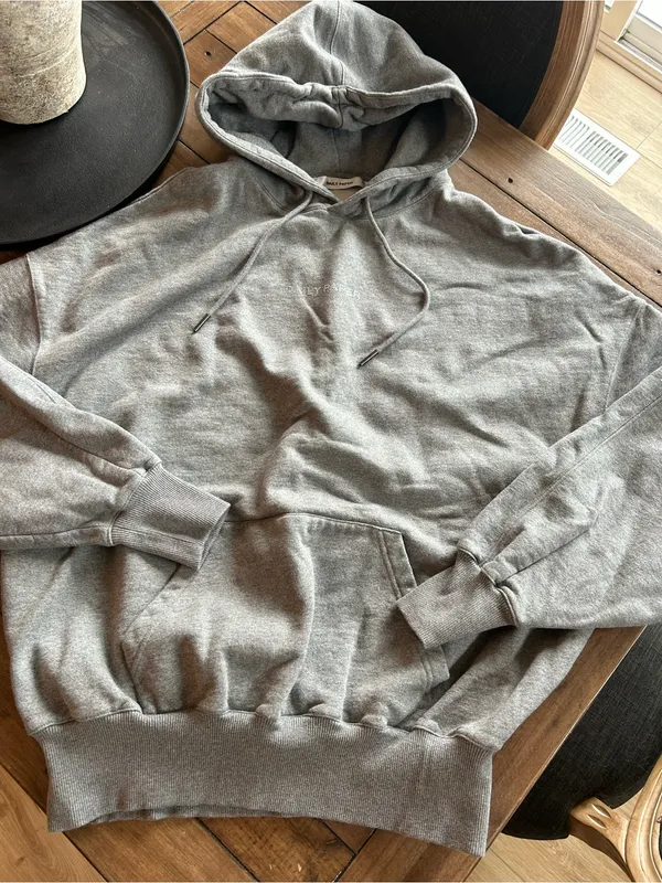 Daily Paper Horhine Rhinestone Logo Cotton Oversized Gray Hoodie XS - Image 9