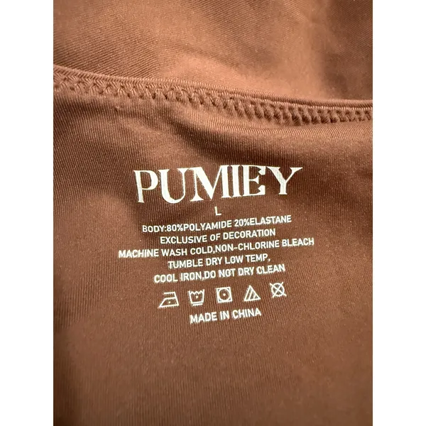 PUMIEY Womens Brown Scoop Neck Thong Bodysuit Sleeveless Size Large NEW‎ - Image 4