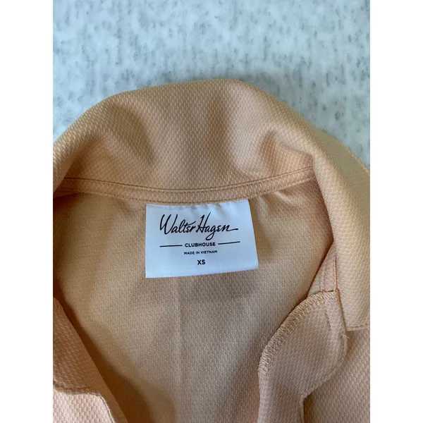 Walter‎ Hagen Clubhouse Womens XS Peach Sleeveless Golf Polo Shirt V-Neck Peach - Image 2