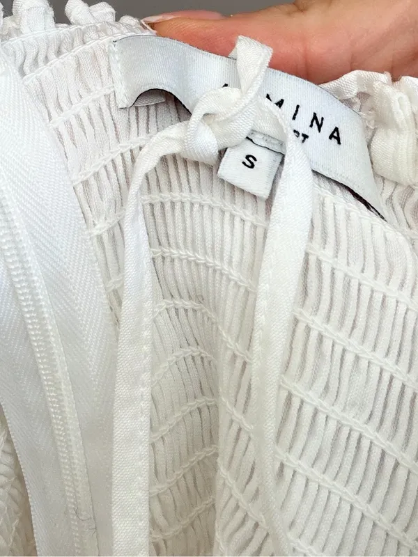 Almina Concept White Smocked Maxi Dress - Image 5