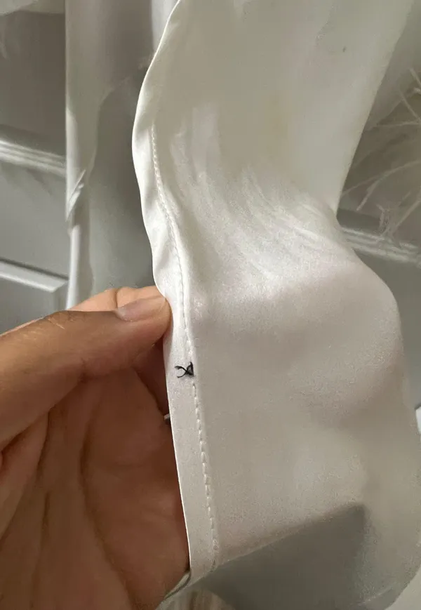 Shop Rumours Feather Trim Silk Top White - Image 4