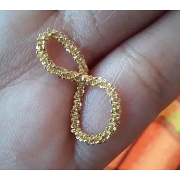 Sparkling‎ Yellow Gold Plated 925 Margarita Chain Flexible Ring, Sz 6.5 - Image 12