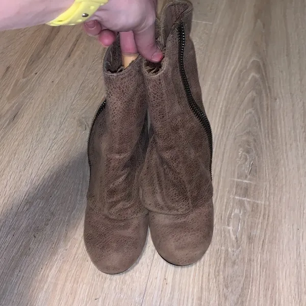 Not Rated brown zip up summer heeled mid calf boots - Image 8
