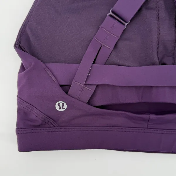 Lululemon Pure Practice Bra Deep‎ Zinfandel Purple Women 6 Luxtreme Strappy - Image 4