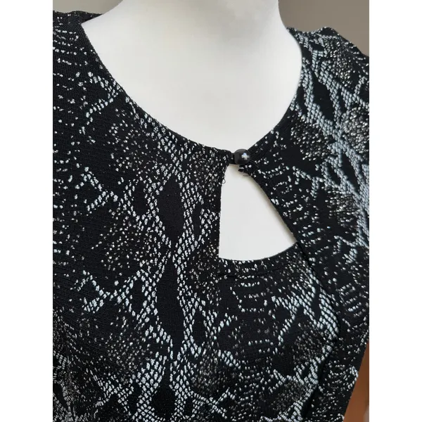 Blu Sage Two Piece Cardigan Tank Set Black Sparkle Silver Snake Print Womens XL - Image 5