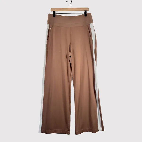 Athleta Womens Pants Brown Venice Wide Leg Colorblock Comfort Stretch Large - Image 2