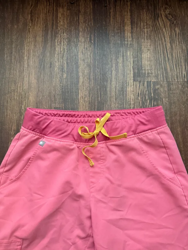 FIGS Women’s Neon Pink Zamora Jogger Scrub Pants - Size S Petite Nursecore - Image 6
