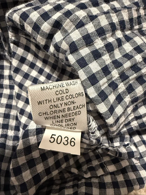 Lulu-B navy gingham sleeveless blouse sz S - Image 4