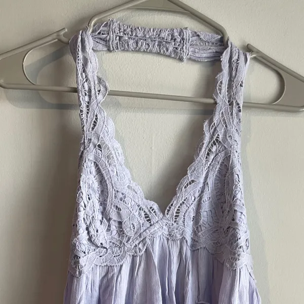Free People Adella Icelandic Blue Halter Slip Dress, Medium- NWT - Image 2