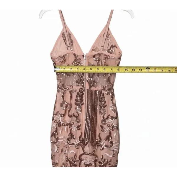 PrettyLittleThing Dress Womens 0 Pink Sequin Bodycon Mini Cocktail Party Event - Image 4