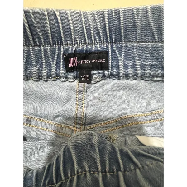Juicy Couture NWT Women Size 4 Light Blue Hollywood Skinny Elastic Pull On Jeans - Image 7