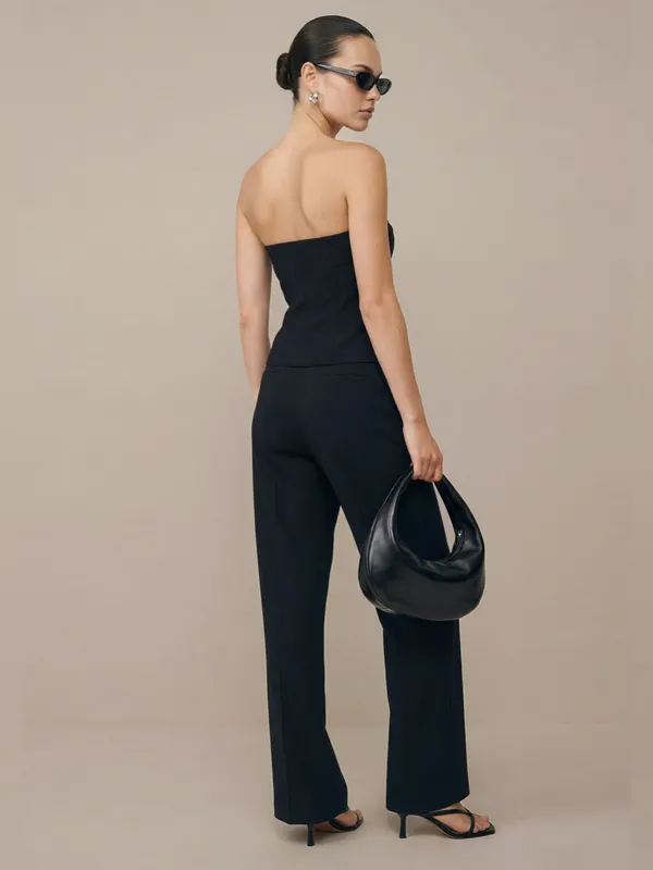 NWT few moda Raven Top size 0 strapless black boning corset blouse CAARA - Image 4