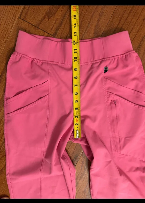 Climate Right by Cuddl Duds Pink Scrub Joggers - size Small. Pockets in front that includes 2 additional pockets. Gently warn & excellent condition. Measurements approximately 13” waist x 11” rise x 39” long. Non-smoking home. priced to sell at as is condition. Don’t like my price, make reasonable offer! And thank you for checking my closet. - Image 5