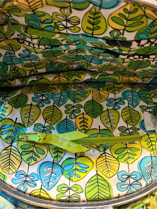 Vera Bradley Quilted Floral Dome Tote Bag in Yellow, Blue & Green - Image 10