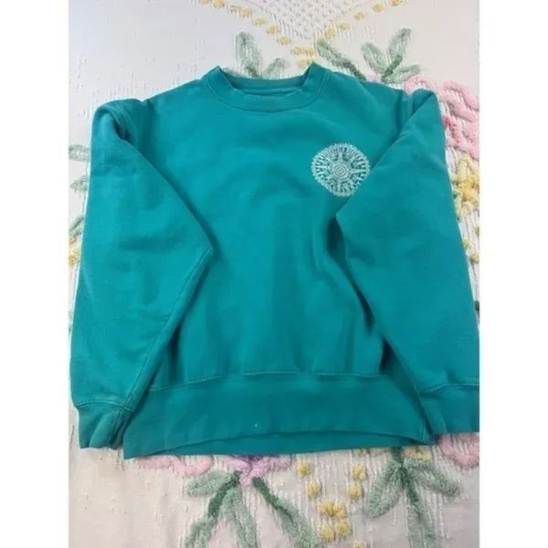 Pacific &‎ Co Pensacola Beach Florida Compass Sweatshirt Teal Small - Image 2