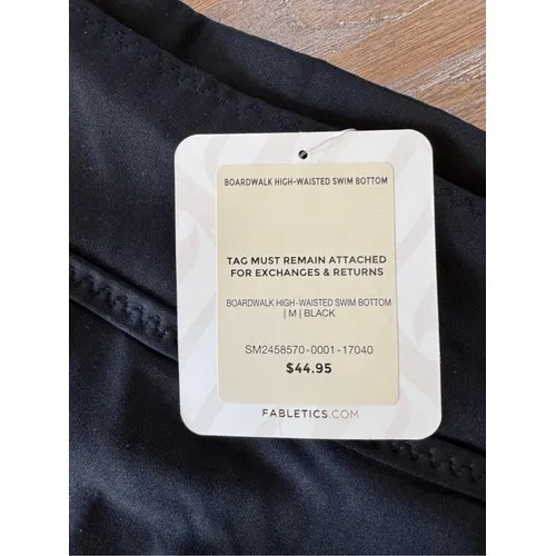 Fabletics Boardwalk High-Waisted Swim Bottom Womens Black Medium‎ (T1) - Image 5