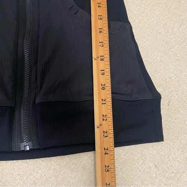 Lululemon Athletica Women’s 4‎ Full Zip Black Hoodie Jacket Ruched Lined - Image 13