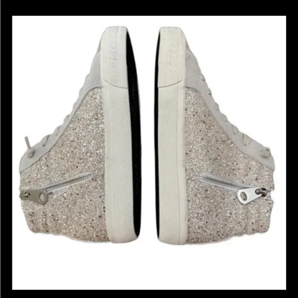Havaianas Vintage Havana Glitter Star High Tops Women’s 11 Silver Sequin Sparkly Sneaker - Image 7