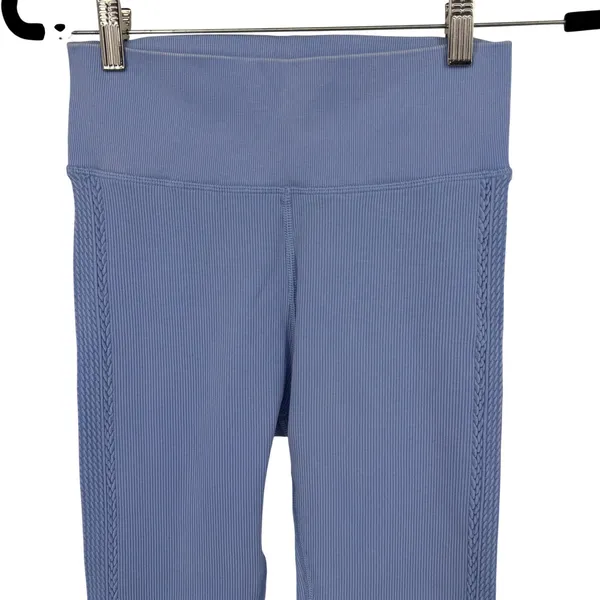 OFFLINE by Aerie Leggings Womens M Periwinkle Blue Ribbed Braided High Waist - Image 4