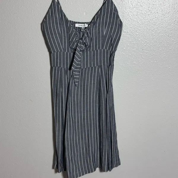 Purple Snow Women‎ Gray Striped Dress size Small - Image 2