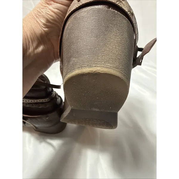 Jellypop Brown Leather Ankle Boots Women's 7.5M Zippered - Image 11