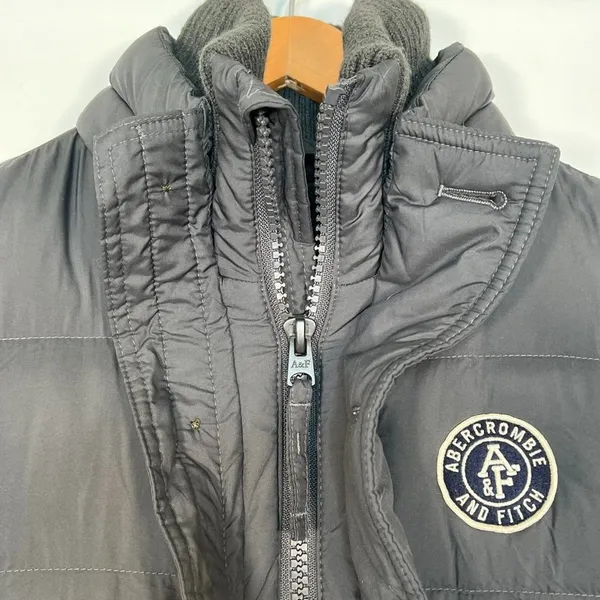 Abercrombie & Fitch Insulated Dark Grey Puffer Vest Coat Jacket Womens M - Image 6