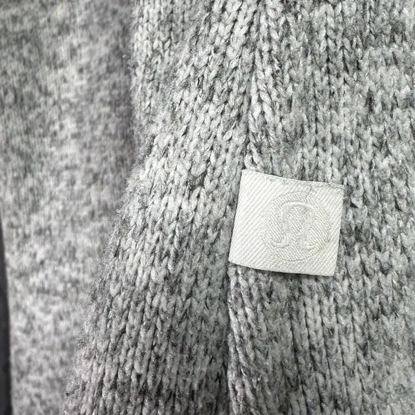 Lululemon‎ Its Fleecing Cold Zip Up Jacket Heathered White Dark Carbon Size 6 - Image 4