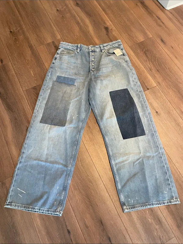 Free People Nia Patchwork Boyfriend Jeans- size 32 - Image 4