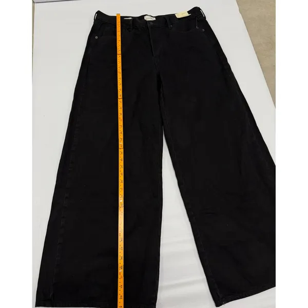 Universal Thread Super Wide Leg Black Jeans Womens 16 Reg 100% Cotton High Rise - Image 4