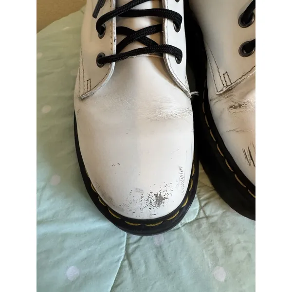 Dr. Martens Jadon White Leather Platform Lace-Up Ankle Boots Womens size US 8 - Image 7