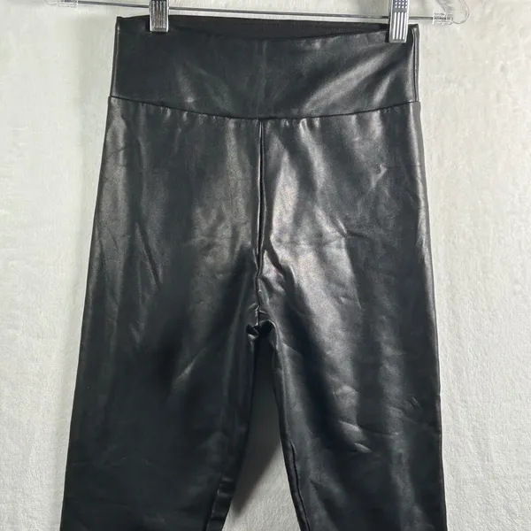 Abercrombie and Fitch Faux Leather Leggings Pants Black‎ XS High Rise - Image 7