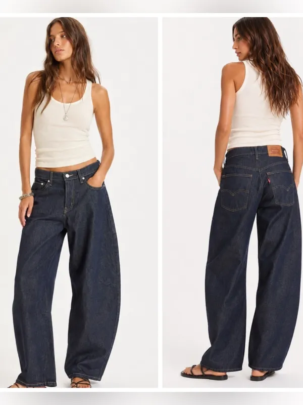 NWT Levi's Baggy Dad Barrel Leg Jeans Women's 28 Blue Y2K Denim - Image 2