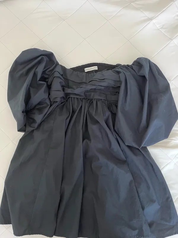 Abercrombie Poplin Mini Puff Sleeve Dress - Image 3