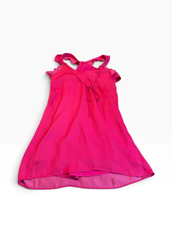 FAB’RIK crisscross ruffle neck dress in pink berry nwt - Image 4