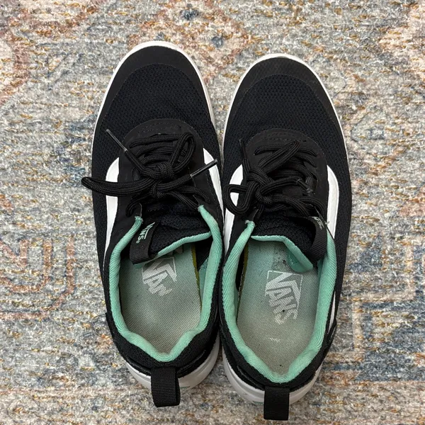 Vans Black and White Sneakers with Mint Highlights - Image 6