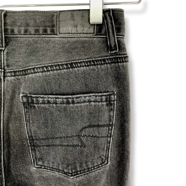 American Eagle | Size 00 XXS | Mom Jeans High Rise Distressed Ripped Faded Black - Image 8