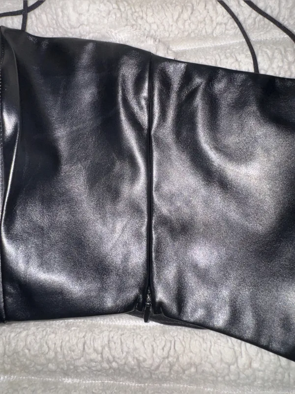 Forever 21 Black Faux Leather 2 Piece Set Corset Top + Mini Skirt S - Image 8