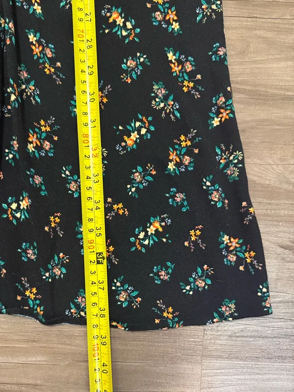 AFRM Cora Keyhole Floral Midi Dress Small Black Ditsy Floral Sold Out $118 - Image 10